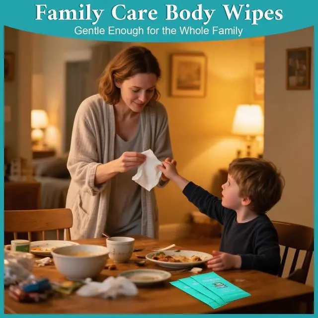 Alt view image 7 of 7 - 600 Pack Body Wipes Individually Wrapped(8" x 9.5"), Shower Wipe for Adults Bathing No Rinse,Personal Cleansing Wipes for Travel Gym,Bulk Deodorant for Homeless