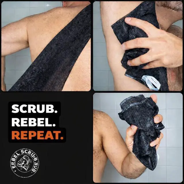 Alt view image 7 of 7 - Extra Rough Exfoliating Washcloth, Body and Back Scrubber for Men, 1 Pack