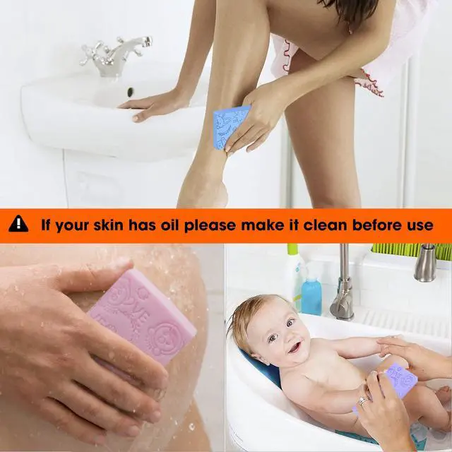 Alt view image 5 of 7 - Exfoliating Bath Sponge, Spa Scrub Exfoliating, Bath Body Shower Sponge, Dead Skin Sponge Remover for Adult, Baby, Pregnant Women, 2 pcs Random Colors