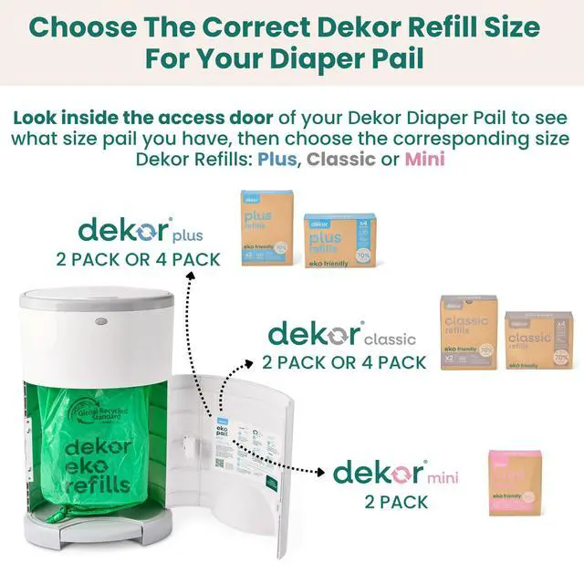 Alt view image 7 of 7 - EKO Classic Diaper Pail, White | ONLY Eco-Friendly Diaper Pail Made with 70% Recycled Materials | Hands-Free: StepDropDone | Cost-Effective Refill System