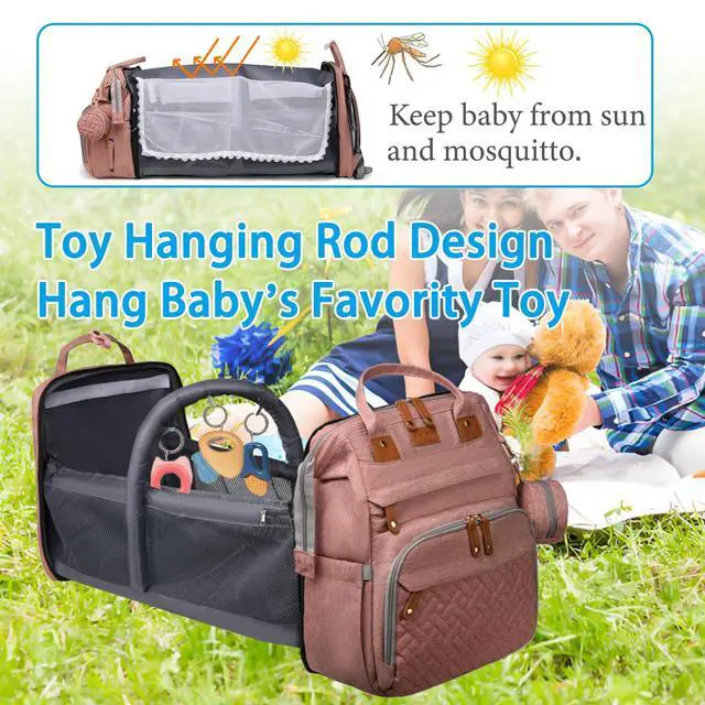 Alt view image 2 of 7 - Baby Diaper Bags with Changing Station, Waterproof Large Capacity Diaper Bag Backpack for Moms Dads with USB Charging Port and Stroller Straps, Baby Shower Gifts, Pink