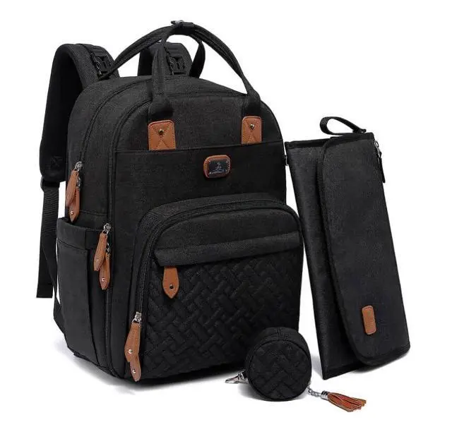Alt view image 4 of 7 - Diaper Bag Backpack with Portable Changing Pad, Pacifier Case and Stroller Straps, Large Unisex Baby Bags for Boys Girls, Multipurpose Travel Back Pack Moms Dads, Black