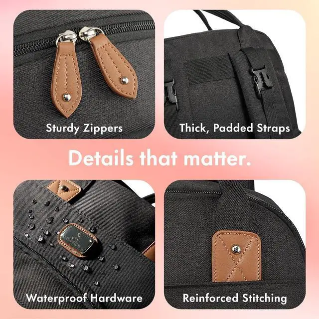 Alt view image 6 of 7 - Diaper Bag Backpack with Portable Changing Pad, Pacifier Case and Stroller Straps, Large Unisex Baby Bags for Boys Girls, Multipurpose Travel Back Pack Moms Dads, Black