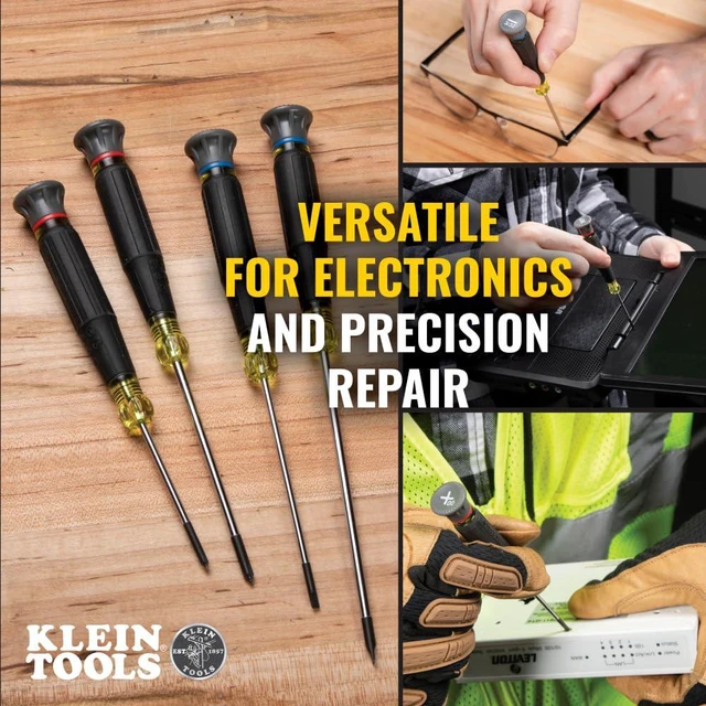 Alt view image 4 of 7 - 85615 Mini Precision Screwdriver Set, 4-Piece Phillips and Slotted Set, Ideal for Electronics, Small Appliances, Terminal Blocks