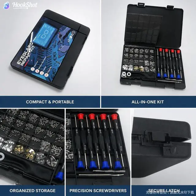 Alt view image 6 of 6 - 37 PCS Glasses Repair Kit for Eyeglasses Sunglasses, Small Screws, Nose Pads and Precision Screwdrivers Included, Portable Eyeglass Fixing Tool Kit for Men, Women and Adults