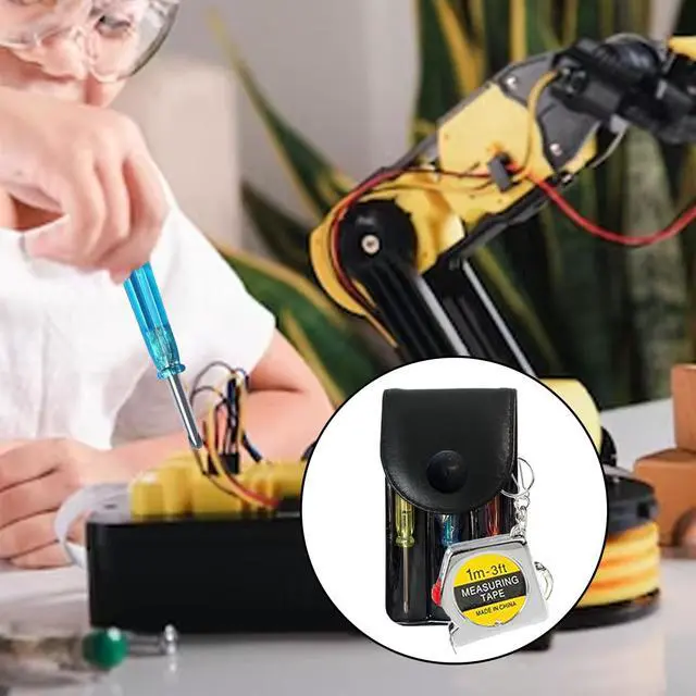Alt view image 3 of 6 - 24 Pcs Mini Screwdriver Keychain Tape Measure Keychains Set Keychain Tape Measure Mini Screwdrivers in Pouch Keychain for Birthday Party Favors Adult Tool Party Prize for Father's Men Gifts