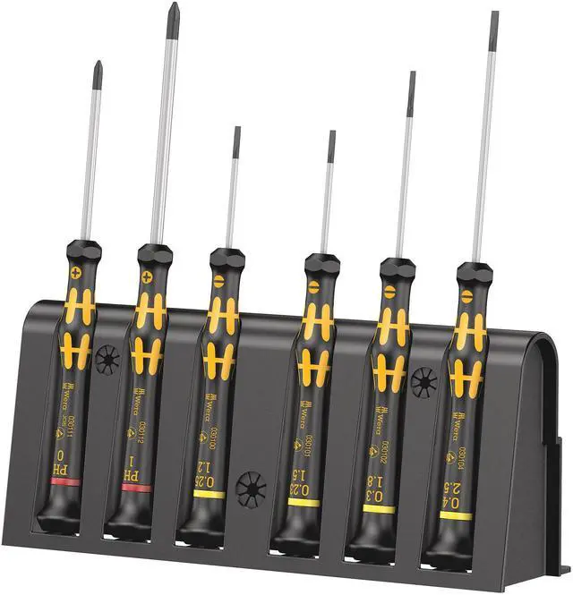Main image of 05030170001 1578 A/6 ESD Screwdriver set and rack for electronic applications, 6 pieces