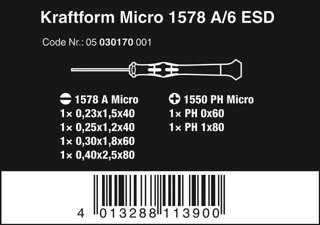Alt view image 2 of 7 - 05030170001 1578 A/6 ESD Screwdriver set and rack for electronic applications, 6 pieces