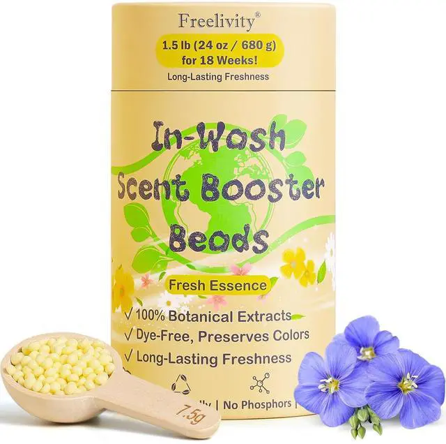 Main image of InWash Scent Booster Beads Fresh Essence Scent, Laundry Beads fabric softener, 24 oz Lasts Up to 70 Washing Cycles EcoFriendly & Safe for Babies and Kids