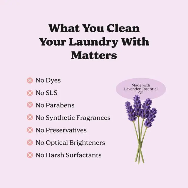 Alt view image 3 of 7 - Laundry Detergent Powder Alternative | Cleaner Ingredients. Safer for Sensitive Skin. Stain + Smell Fighting. With Essential Oils. HE Safe (Lavender, 120 Loads).