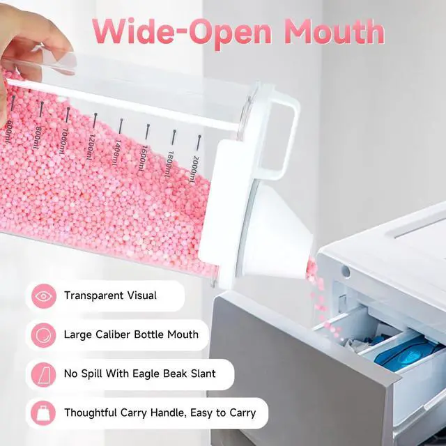 Alt view image 2 of 7 - 2 Packs Laundry Detergent Dispenser, Laundry Power Container,Laundry Scent Booster Beads Dispenser for Washing Powder, Soda Powder, Grain