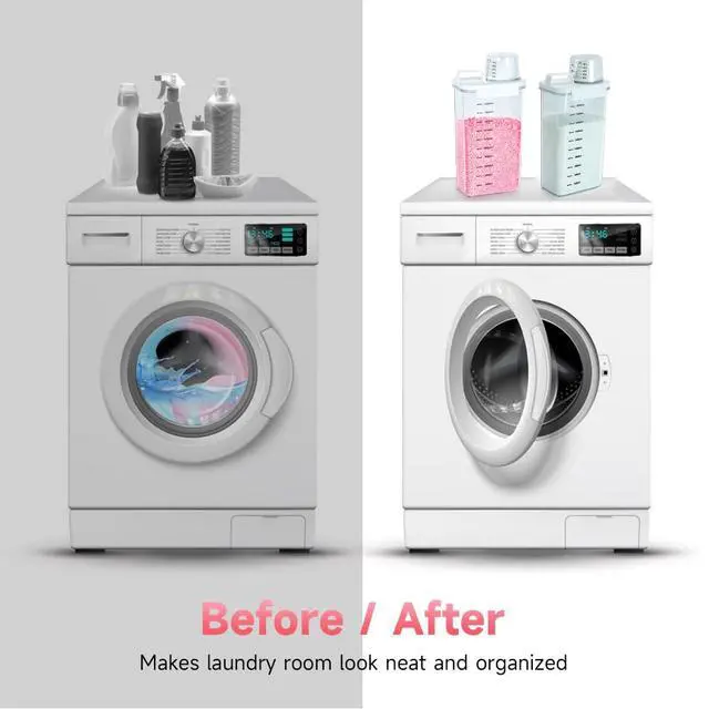 Alt view image 5 of 7 - 2 Packs Laundry Detergent Dispenser, Laundry Power Container,Laundry Scent Booster Beads Dispenser for Washing Powder, Soda Powder, Grain
