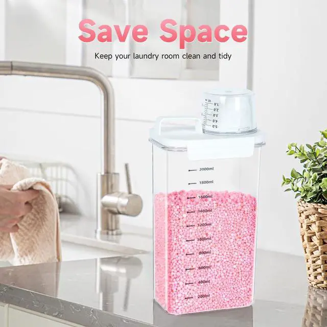 Alt view image 7 of 7 - 2 Packs Laundry Detergent Dispenser, Laundry Power Container,Laundry Scent Booster Beads Dispenser for Washing Powder, Soda Powder, Grain