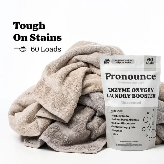Alt view image 3 of 7 - Enzyme Oxygen Laundry Booster - Brightens White & Tough on Stains, Fights Odor. Enzyme Stain Fighter, Cleaner Ingredients, Fragrance Free - Ultra Concentrated, HE - 60 Loads (Unscented)