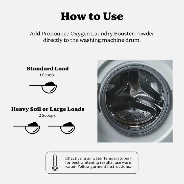 Alt view image 7 of 7 - Enzyme Oxygen Laundry Booster - Brightens White & Tough on Stains, Fights Odor. Enzyme Stain Fighter, Cleaner Ingredients, Fragrance Free - Ultra Concentrated, HE - 60 Loads (Unscented)