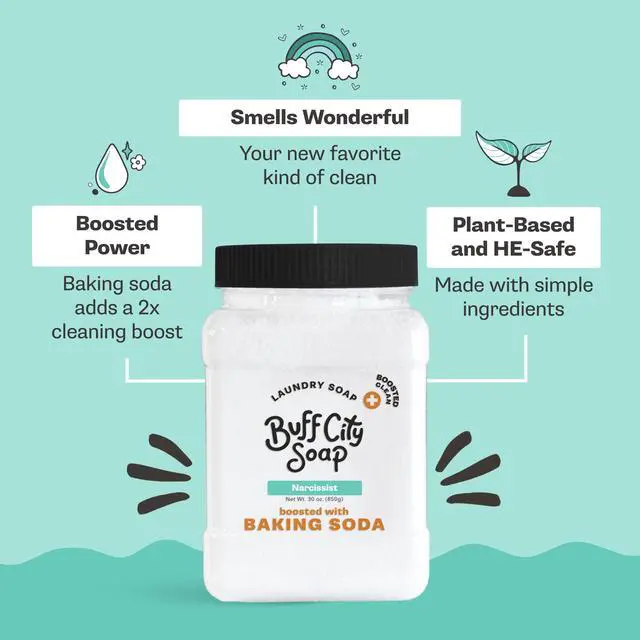 Alt view image 3 of 7 - Powder Laundry Soap Plus - Made With Simple, Plant-Based Ingredients & Boosted With Baking Soda - Magnolia, Apple, Blackberry, & Lemon Scented Laundry Detergent Powder - Magnolia