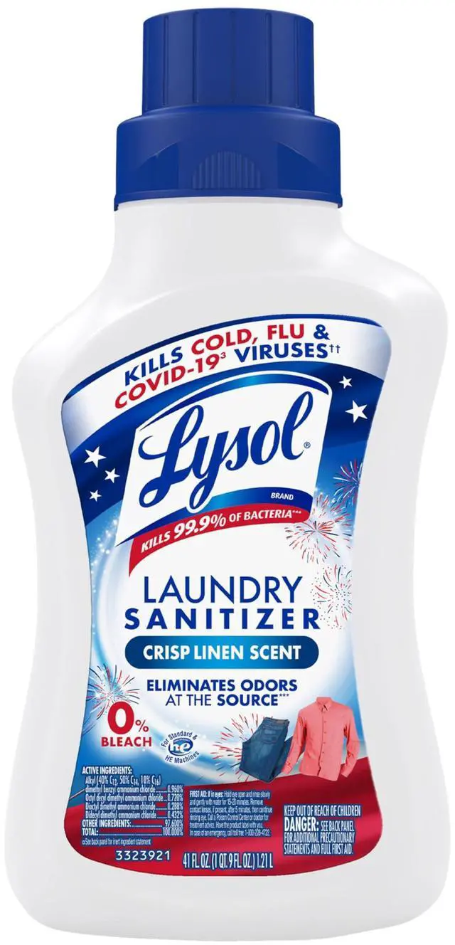Main image of Disinfectant Laundry Sanitizer & Scent Booster, Laundry Detergent Additive, Color Safe Bleach Alternative, Laundry Odor Eliminator, Kills Bacteria & Viruses, Crisp Linen Scent, 41 Fl Oz Liquid