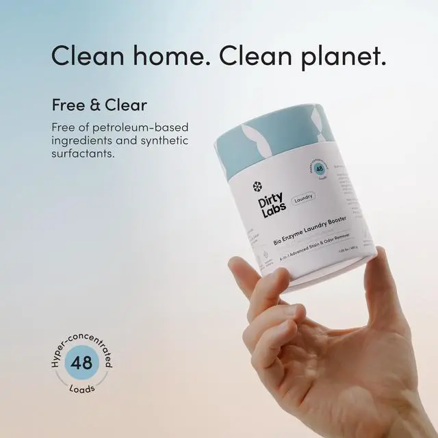 Alt view image 3 of 7 - | Scent Free | Bio Enzyme Laundry Booster | 48 Loads (1 lb) | Hyper Concentrated | High Efficiency & Standard Machine Washer | Nontoxic, Biodegradable | Stain & Odor Removal Enzyme Booster