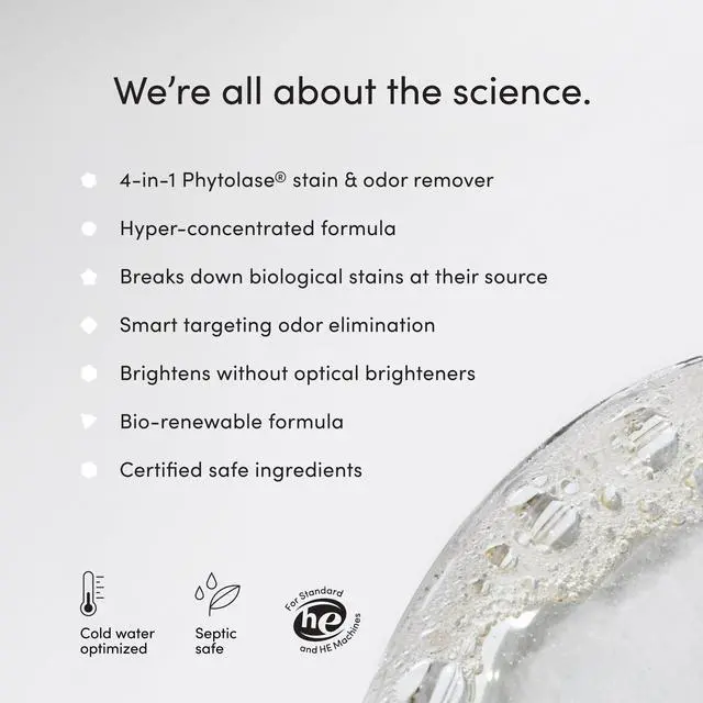 Alt view image 4 of 7 - | Scent Free | Bio Enzyme Laundry Booster | 48 Loads (1 lb) | Hyper Concentrated | High Efficiency & Standard Machine Washer | Nontoxic, Biodegradable | Stain & Odor Removal Enzyme Booster