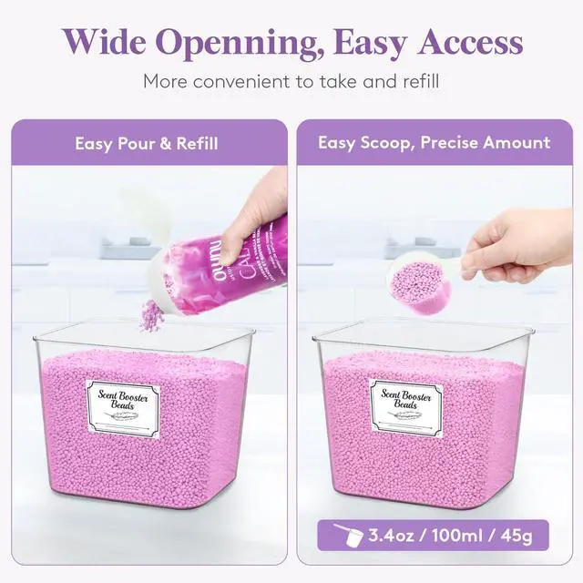 Alt view image 4 of 7 - Laundry Pods Container with Lid, Dryer Sheet Holder, Room Organization Storage for Coffee Pods Kcup Washing Powder, Scent Booster Beads, 2600 +2000ml/0.53+0.7galNatural,3 Pcs