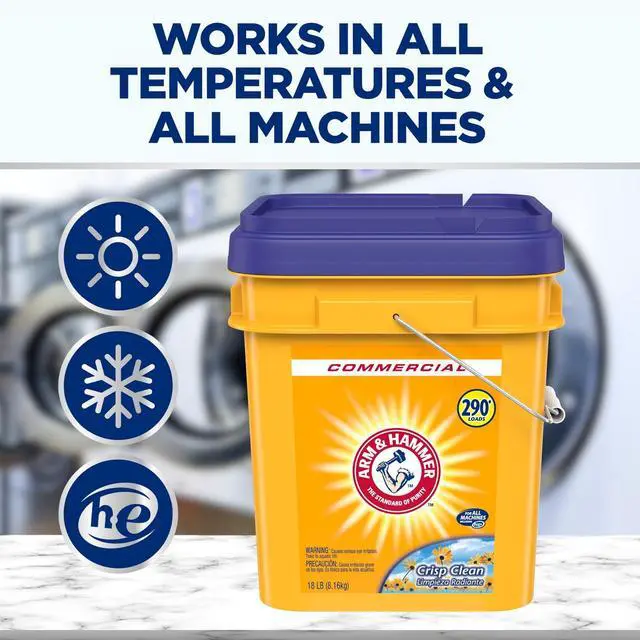 Alt view image 2 of 7 - Professional Powder Laundry Detergent, Crisp Clean, 18lb Pail (Pack of 1) 290 Loads