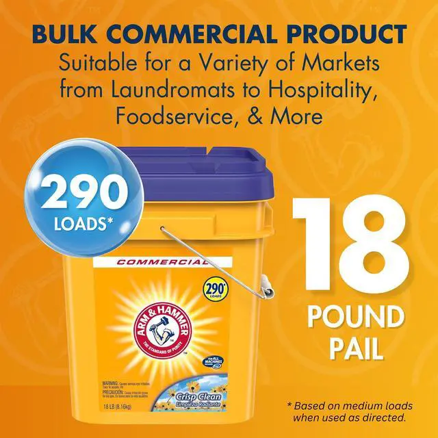 Alt view image 3 of 7 - Professional Powder Laundry Detergent, Crisp Clean, 18lb Pail (Pack of 1) 290 Loads