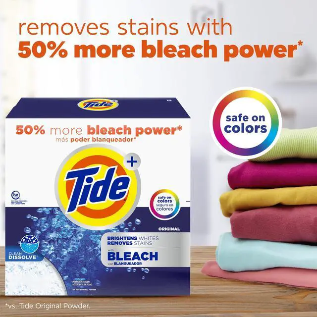 Alt view image 2 of 7 - Powder Laundry Detergent with Bleach, Original Scent, 89 Loads, 129 oz