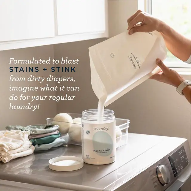 Alt view image 2 of 5 - Laundry Washing Powder HE Mineral Based Detergent for All Household Laundry and Cloth Diapers Patented, Fragrance-Free, EWG Verified, Earth-Friendly, (3lb Refillable Canister and Scoop)