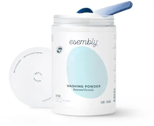 Main image of Laundry Washing Powder HE Mineral Based Detergent for All Household Laundry and Cloth Diapers Patented, Fragrance-Free, EWG Verified, Earth-Friendly, (3lb Refillable Canister and Scoop)