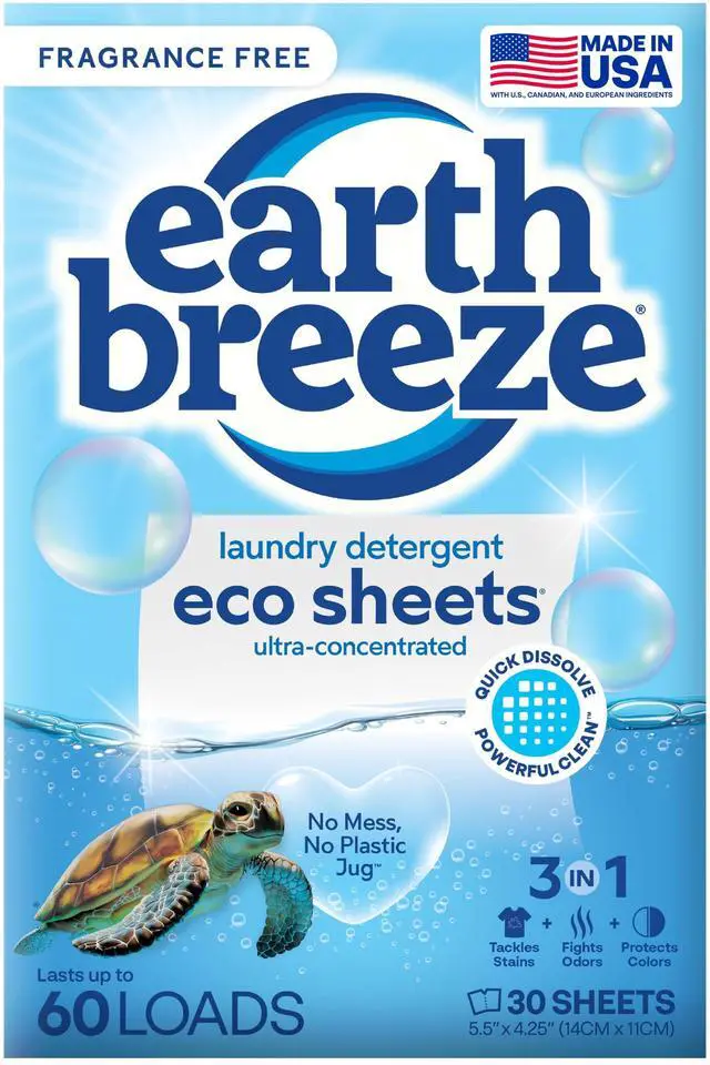 Main image of Laundry Detergent Sheets Fragrance-Free - 60 Loads Eco Liquidless Soap - Travel-Friendly for Hot & Cold Cycles, Tackles Tough Stains & Odors - Gentle on Sensitive Skin, 30 Ct
