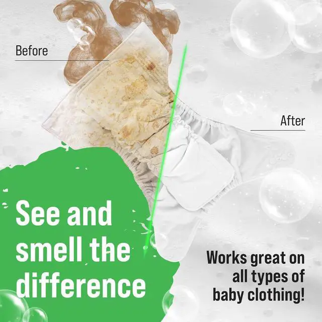 Alt view image 5 of 7 - Laundry Detergent, Plant based, All Natural Laundry Detergent Powder, Vegan and Biodegradable Odor Fighter, Safe for Sensitive Skin (Baby Cloth Diaper 90 Loads Unscented)