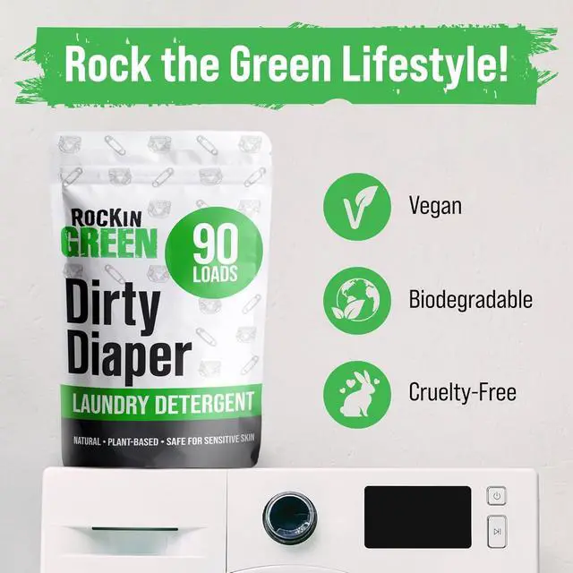 Alt view image 7 of 7 - Laundry Detergent, Plant based, All Natural Laundry Detergent Powder, Vegan and Biodegradable Odor Fighter, Safe for Sensitive Skin (Baby Cloth Diaper 90 Loads Unscented)