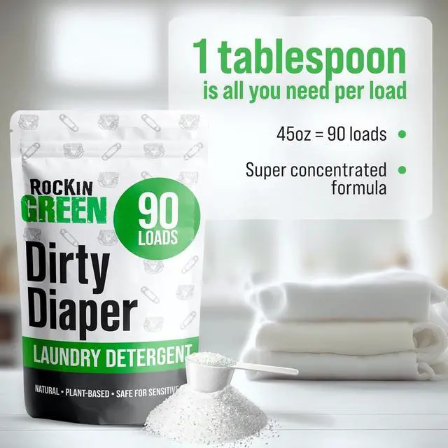 Alt view image 6 of 7 - Laundry Detergent, Plant based, All Natural Laundry Detergent Powder, Vegan and Biodegradable Odor Fighter, Safe for Sensitive Skin (Baby Cloth Diaper 90 Loads Unscented)
