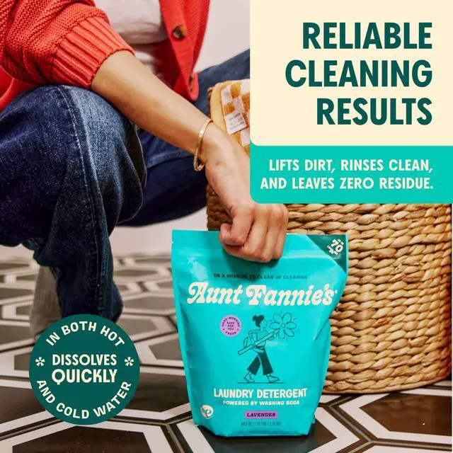 Alt view image 2 of 7 - Powder Laundry Detergent, Deep Cleaning, Plant Based, Natural Ingredients, 70 Loads Per Bag, Lavender, 44 Oz