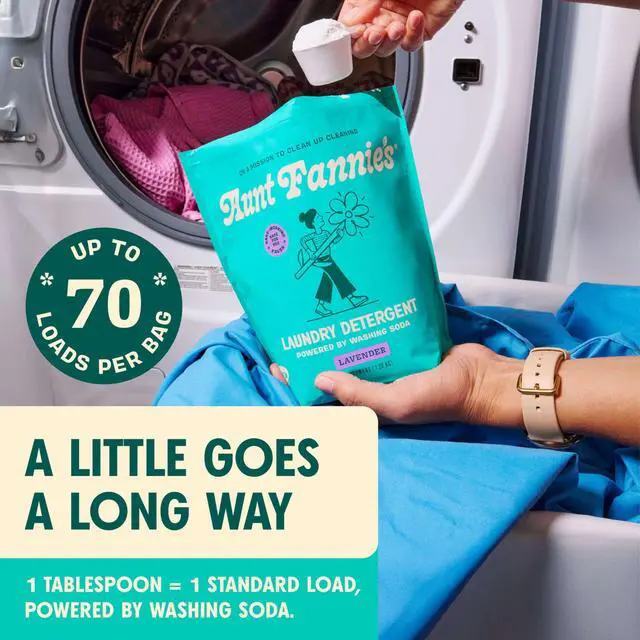 Alt view image 7 of 7 - Powder Laundry Detergent, Deep Cleaning, Plant Based, Natural Ingredients, 70 Loads Per Bag, Lavender, 44 Oz