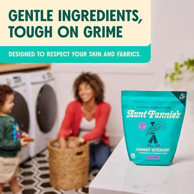 Alt view image 6 of 7 - Powder Laundry Detergent, Deep Cleaning, Plant Based, Natural Ingredients, 70 Loads Per Bag, Lavender, 44 Oz