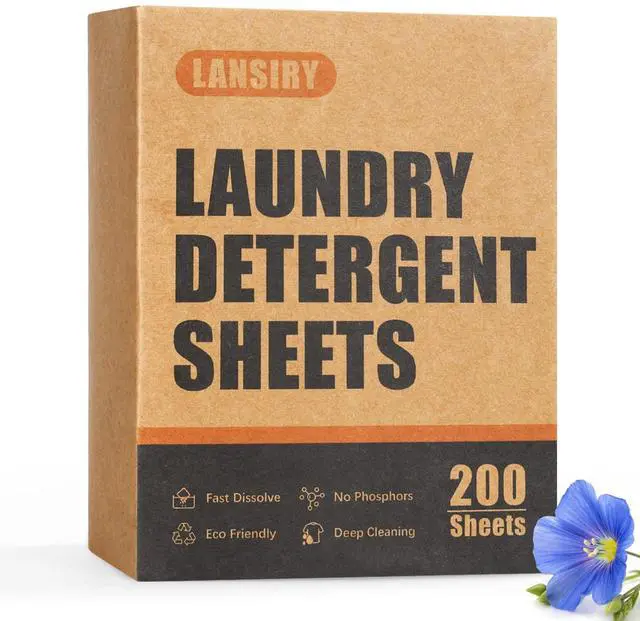 Main image of Detergent Sheets - 200 Loads Fresh Linen Scent Washing Strips, Compact Lightweight Liquidless Eco-Friendly Hypoallergenic Portable Soap for Save Space and Travel