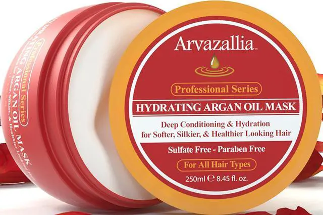 Alt view image 2 of 6 - Hydrating Argan Oil Hair Mask and Deep Conditioner for Dry or Damaged Hair (8.45 oz Jar)