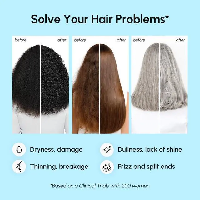 Alt view image 4 of 7 - Deep Conditioning Hair Mask for Damaged Hair Treatment Keratin Hair Care for Hydrating Growth Repair Moisturizing Dry Curly Color Refreshing 10 Fl Oz, White