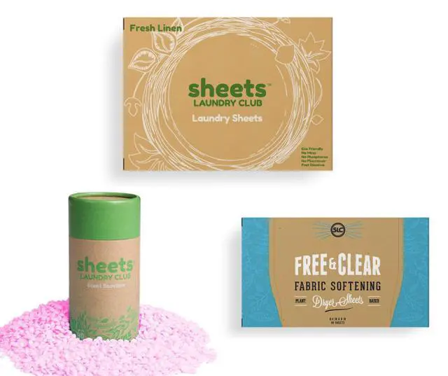 Alt view image 4 of 5 - Bundle - 50 Pack (up to 100 loads) Fresh Linen Detergent Sheets, 40 Pack Free & Clear Dryer Sheets & 8 Oz. Uncharted Waters Scent Booster - New Liquidless Technology