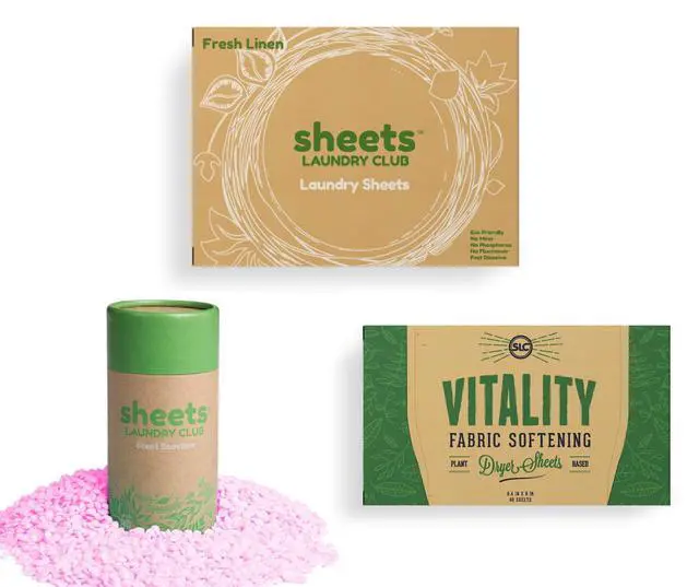 Alt view image 5 of 5 - Bundle - 50 Pack (up to 100 loads) Fresh Linen Detergent Sheets, 40 Pack Free & Clear Dryer Sheets & 8 Oz. Uncharted Waters Scent Booster - New Liquidless Technology