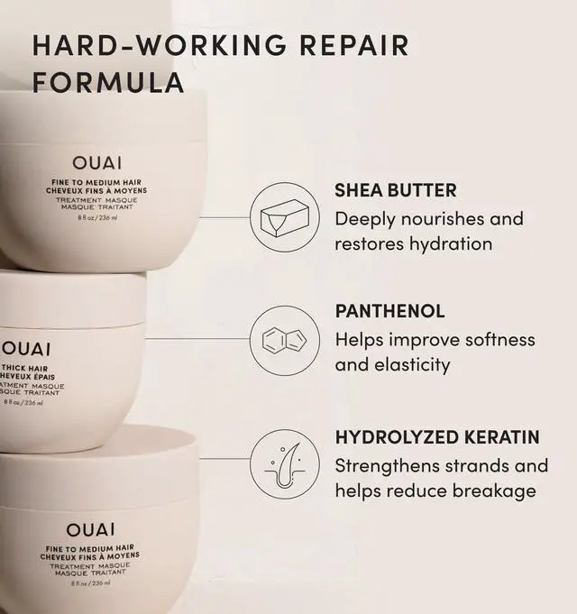 Alt view image 5 of 7 - Fine to Medium Hair Treatment Mask - Lightweight Deep Conditioning Hair Mask with Shea Butter, Keratin & Panthenol - Helps Hydrate, Fight Frizz, Strengthen & Repair Damage (8 oz)