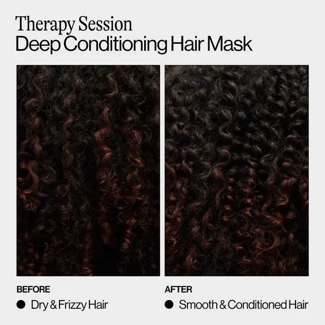 Alt view image 6 of 7 - Therapy Session Deep Conditioning Hair Mask with Vegan Protein, Jojoba Oil + Argan Oil - Hydrate, Soften + Repair Hair Strength - Sulfate Free - Warm Vanilla Scent - 13.5 fl oz