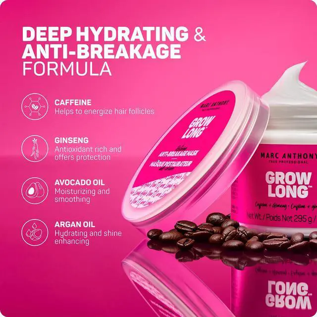 Alt view image 4 of 7 - Deep Conditioning Hair Mask for Dry & Damaged Hair, Grow Long Biotin - Argan Oil, Caffeine & Keratin Anti-Frizz Leave-In Repair Treatment For Split Ends & Breakage