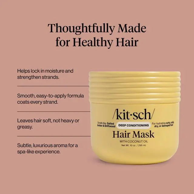 Alt view image 4 of 7 - Moisturizing Hair Mask for Damaged Hair Coconut Oil Deep Conditioner for Women Curly Hair Products Friendly Frizz-Reducing Hair Care Treatment for Curly, Coily & All Hair Types 10 oz