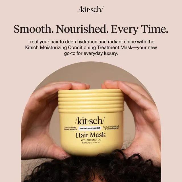 Alt view image 7 of 7 - Moisturizing Hair Mask for Damaged Hair Coconut Oil Deep Conditioner for Women Curly Hair Products Friendly Frizz-Reducing Hair Care Treatment for Curly, Coily & All Hair Types 10 oz