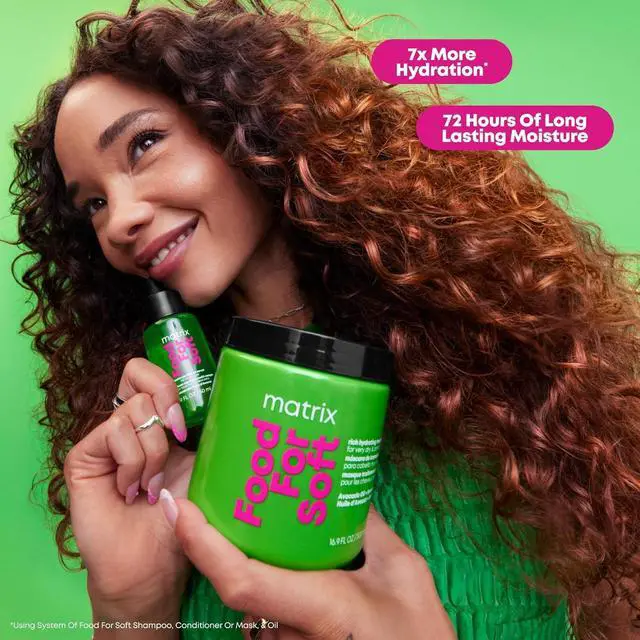 Alt view image 2 of 7 - Food For Soft Rich Hydrating Mask - For Dry & Brittle Hair, Hydrating Hair Mask, Adds Shine & Softness, With Avocado Oil & Hyaluronic Acid, Replenishes Moisture