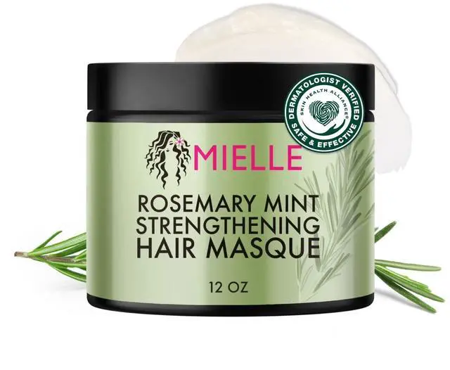 Main image of Rosemary Mint Strengthening Hair Mask, Deep Conditioning Treatment Enriched with Biotin, Honey & Coconut Oil - Helps Encourage Longer, Healthier Strands, 12 Ounce