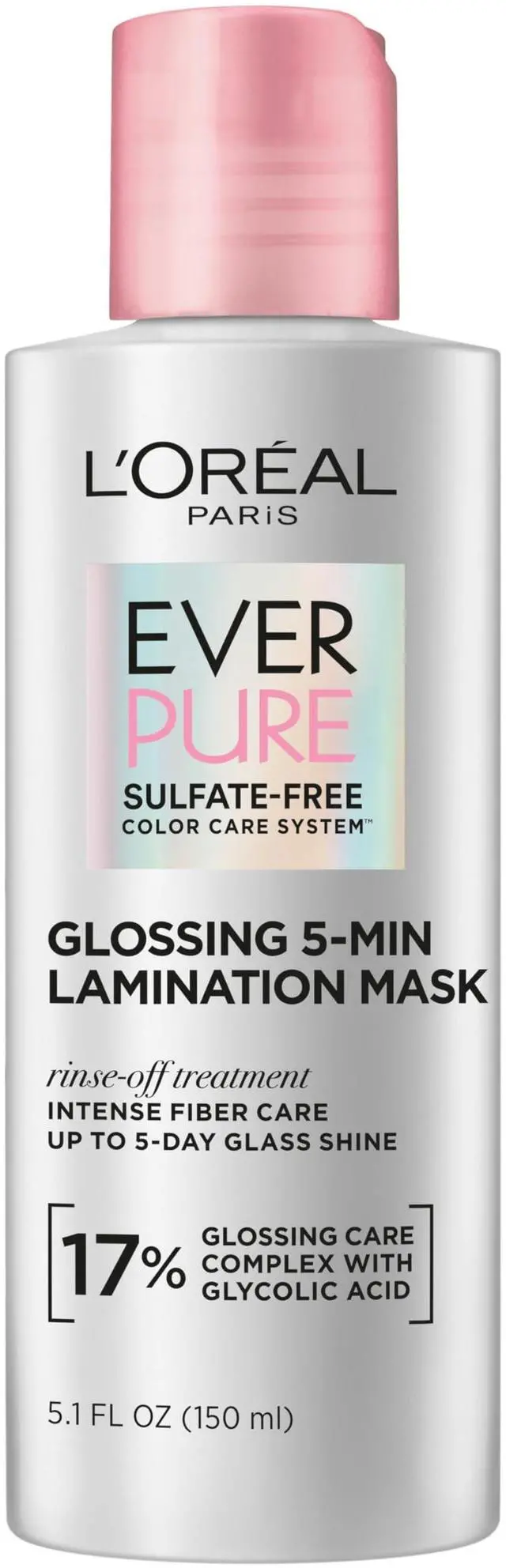 Main image of Sulfate Free Glossing Lamination Hair Mask, 5-Minute Rinse-Off Hair Treatment with Glycolic Acid for Glass Shine, Smoothness & Soft Feel, Color Caring, EverPure, 5.1 Fl Oz