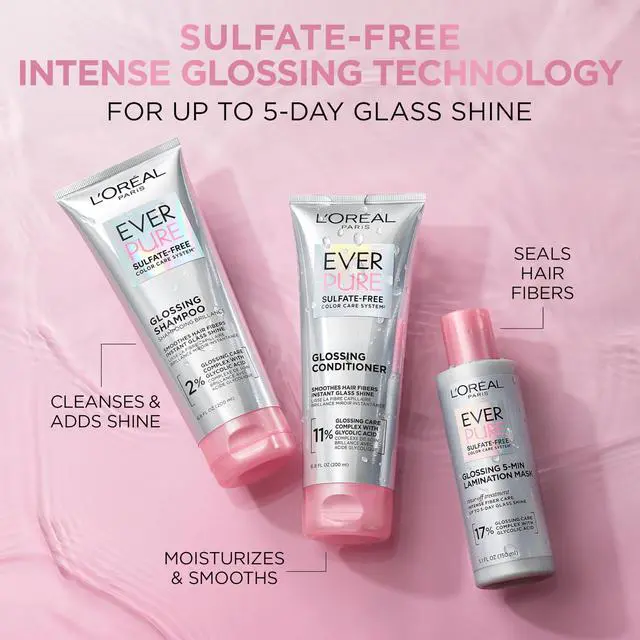Alt view image 3 of 7 - Sulfate Free Glossing Lamination Hair Mask, 5-Minute Rinse-Off Hair Treatment with Glycolic Acid for Glass Shine, Smoothness & Soft Feel, Color Caring, EverPure, 5.1 Fl Oz